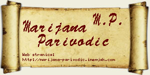 Marijana Parivodić vizit kartica